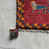 ミニギャッベ 36×35cm イラン手織り 一点物 チェアマット
