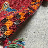 ミニギャッベ 36×35cm イラン手織り 一点物 チェアマット