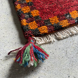 ミニギャッベ 36×35cm イラン手織り 一点物 チェアマット