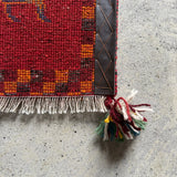 ミニギャッベ 36×35cm イラン手織り 一点物 チェアマット
