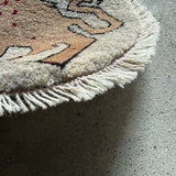 ミニギャッベ 41×41cm イラン手織り 一点物 チェアマット ライオンギャッベ