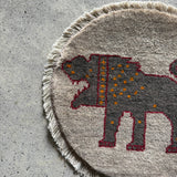 ミニギャッベ 40×40cm イラン手織り 一点物 チェアマット ライオンギャッベ