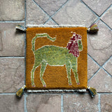 ミニギャッベ 38×38cm イラン手織り 一点物 チェアマット