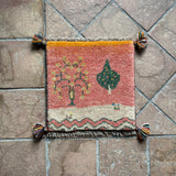 ミニギャッベ 41×40cm イラン手織り 一点物 チェアマット