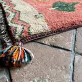 ミニギャッベ 41×40cm イラン手織り 一点物 チェアマット