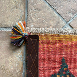 ミニギャッベ 41×40cm イラン手織り 一点物 チェアマット