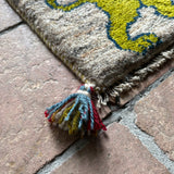 ミニギャッベ 39×43cm イラン手織り 一点物 チェアマット