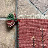 ミニギャッベ 40×38cm イラン手織り 一点物 チェアマット