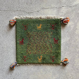 ミニギャッベ 39×39cm イラン手織り 一点物 チェアマット