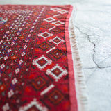 トライバル ラグ 130×70cm イラン手織り 一点物