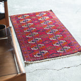 トライバル ラグ 90×55cm イラン手織り 一点物