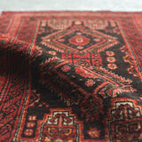 トライバル ラグ 85×55cm イラン手織り 一点物