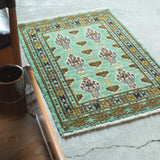 トライバル ラグ 90×60cm イラン手織り 一点物