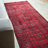 トライバル ラグ 200×85cm イラン手織り 一点物