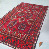 トライバル ラグ 220×125cm イラン手織り 一点物