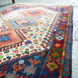 トライバル ラグ 138×80cm イラン手織り 一点物