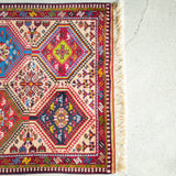 トライバル ラグ 138×85cm イラン手織り 一点物