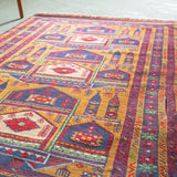 トライバル ラグ 130×92cm イラン手織り 一点物