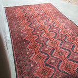トライバル ラグ 207×108cm イラン手織り 一点物