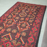 トライバル ラグ 183×105cm イラン手織り 一点物