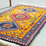 トライバル ラグ 92×60cm イラン手織り 一点物