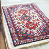 トライバル ラグ 102×62cm イラン手織り 一点物