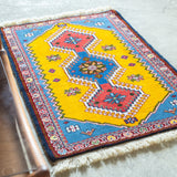 トライバル ラグ 100×61cm イラン手織り 一点物