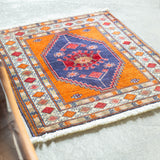 トライバル ラグ 74×66cm イラン手織り 一点物