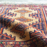 トライバル ラグ 70×60cm イラン手織り 一点物