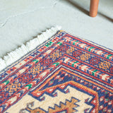トライバル ラグ 64×60cm イラン手織り 一点物