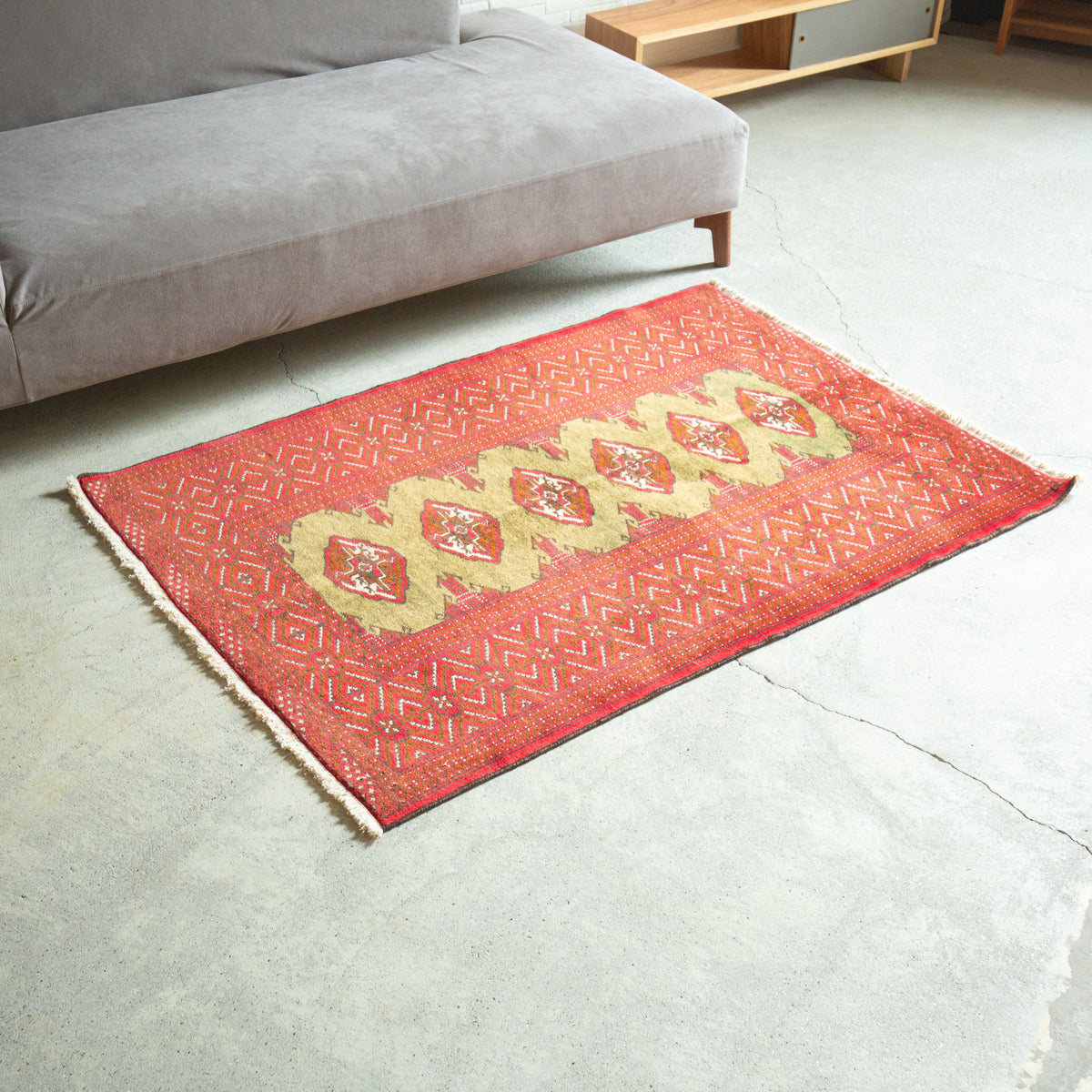 チ*マ様 トライバルラグ 手織り 素敵なトルクメン絨毯 ラグ124x80cm Tribal Rug 145×100cm 手織りトライバルラグ トルクメン | G.E.M