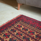 トライバル ラグ 142×72cm イラン手織り 一点物
