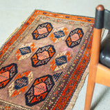 トライバル ラグ 104×52cm イラン手織り 一点物
