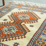 トライバル ラグ 89×67cm イラン手織り 一点物