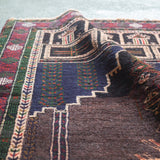 トライバル ラグ 105×80cm イラン手織り 一点物