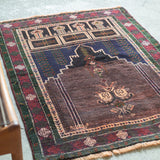 トライバル ラグ 105×80cm イラン手織り 一点物