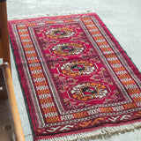 トライバル ラグ 98×60cm イラン手織り 一点物