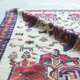 トライバル ラグ 133×98cm イラン手織り 一点物