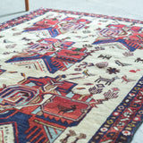 トライバル ラグ 133×98cm イラン手織り 一点物