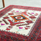 トライバル ラグ 75×62cm イラン手織り 一点物