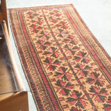 トライバル ラグ 133×57cm イラン手織り 一点物