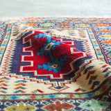 トライバル ラグ 82×64cm イラン手織り 一点物