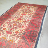 トライバル ラグ 200×112cm イラン手織り 一点物