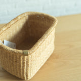 【biga du burkinafaso】西アフリカ・ブルキナファソの手編みかご トフ no handle S 約W23cm×D14.5cm×H14cm