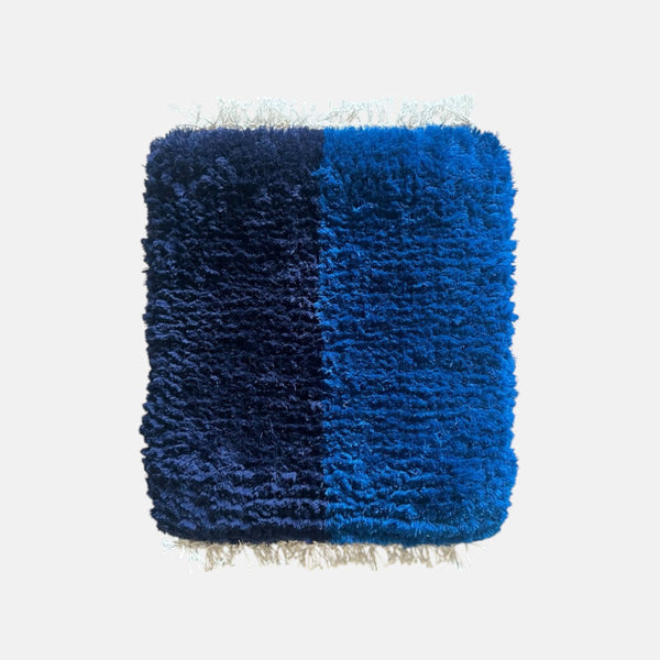 まいにちノッティング 椅子敷き<span> 35×42 コンビカラー / blue 長方形