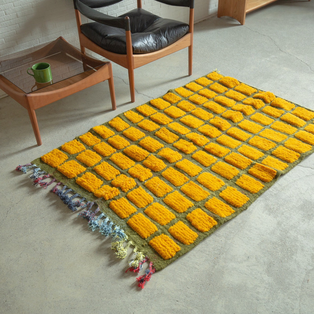 最終値下げ モロッコラグ-新品ドットベニワレンラグ-(150×200cm