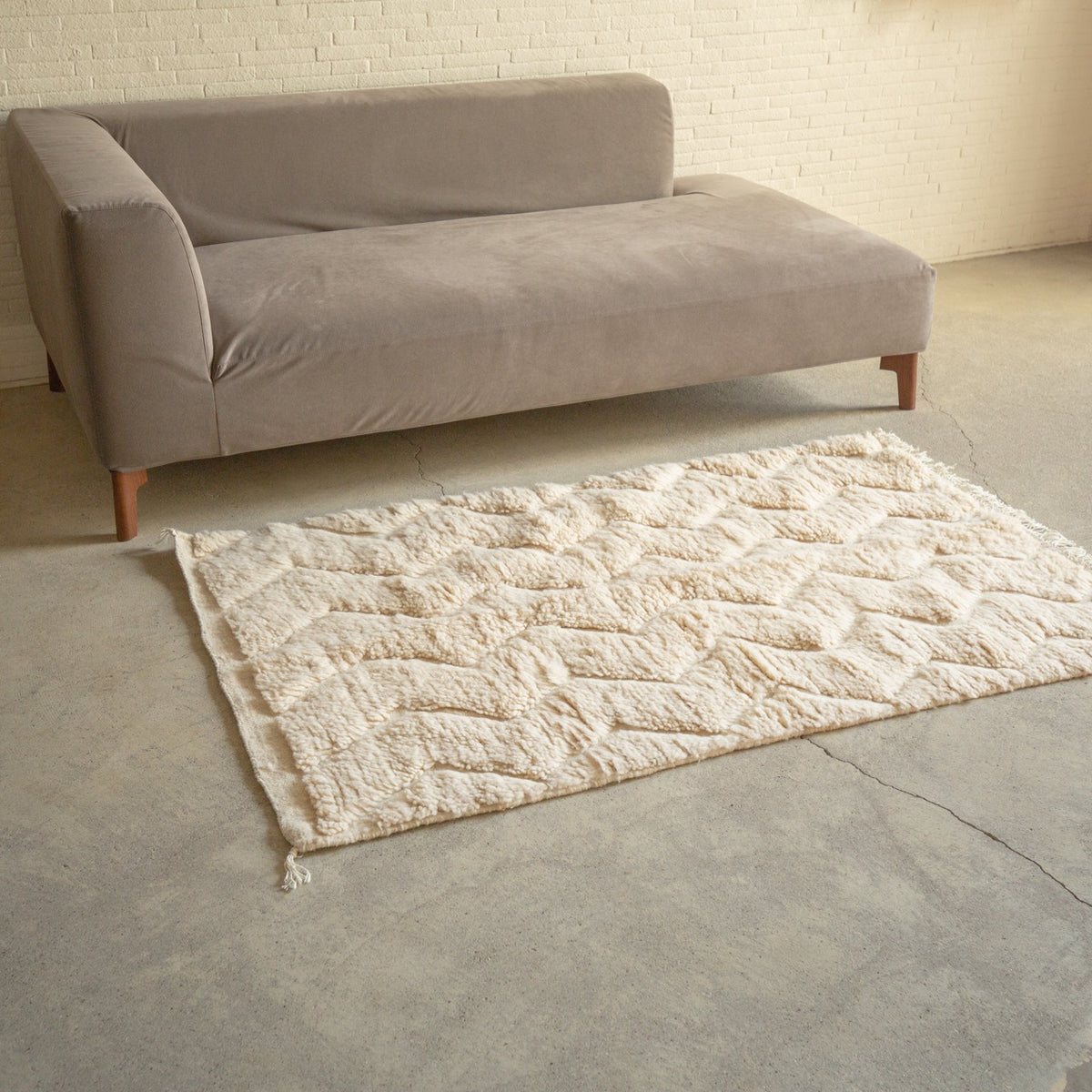 ベニワレン ウールラグ 150cm x 193cm ベニワレン モロッコ ウールラグ