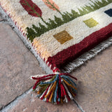 ギャッベ ラグ 45×42cm イラン手織り 一点物