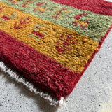 ギャッベ ラグ 44×36cm イラン手織り 一点物