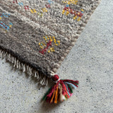ミニギャッベ 35×35cm イラン手織り 一点物 チェアマット